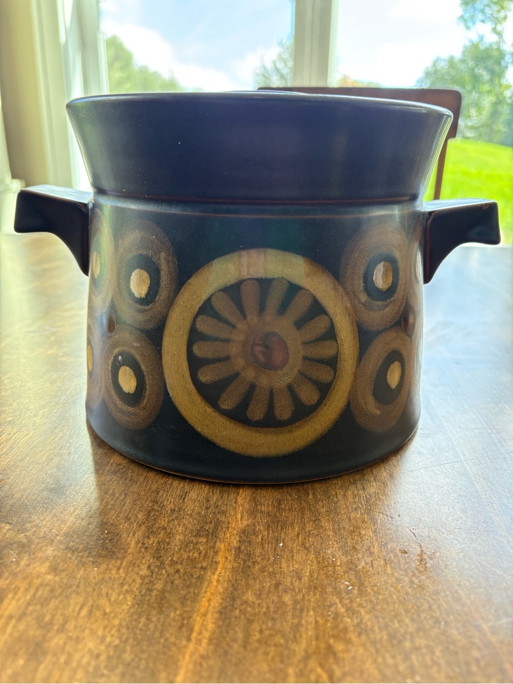 vintage Mid-Century Modern Denby-Langley "Arabesque” casserole dish
